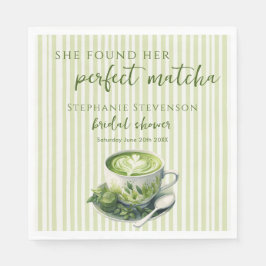 Streifen, die sie ihr perfektes Matcha-Brautparty Serviette