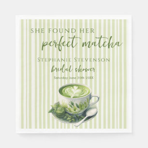 Streifen, die sie ihr perfektes Matcha-Brautparty  Serviette