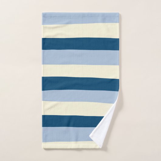 Streifen - dunkelblau, hellblau und creme badhandtuch set (Handtuch)