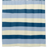 Streifen - dunkelblau, hellblau und creme duschvorhang (Vorderseite)