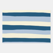 Streifen - dunkelblau, hellblau und creme geschenkpapier set (Vorderseite 2)