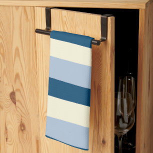 Streifen - dunkelblau, hellblau und creme geschirrtuch