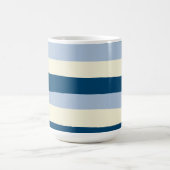 Streifen - dunkelblau, hellblau und creme kaffeetasse (Mittel)