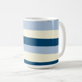 Streifen - dunkelblau, hellblau und creme kaffeetasse (VorderseiteRechts)