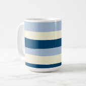 Streifen - dunkelblau, hellblau und creme kaffeetasse (Vorderseite Links)