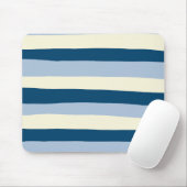 Streifen - dunkelblau, hellblau und creme mousepad (Mit Mouse)
