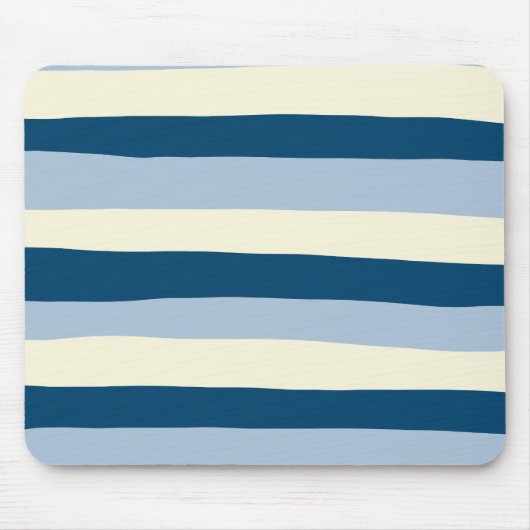 Streifen - dunkelblau, hellblau und creme mousepad (Vorne)