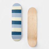 Streifen - dunkelblau, hellblau und creme skateboard (Vorderseite)
