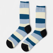 Streifen - dunkelblau, hellblau und creme socken (Linkes Detail)