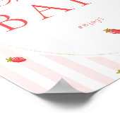 Streifen & Erdbeeren BAR-Tischschild Poster (Ecke)