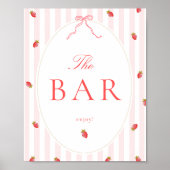 Streifen & Erdbeeren BAR-Tischschild Poster (Vorne)