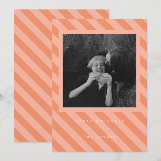 Streifen Feiertagskarte (Vorne/Hinten)