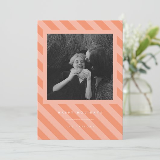 Streifen Feiertagskarte (Stehend Vorderseite)