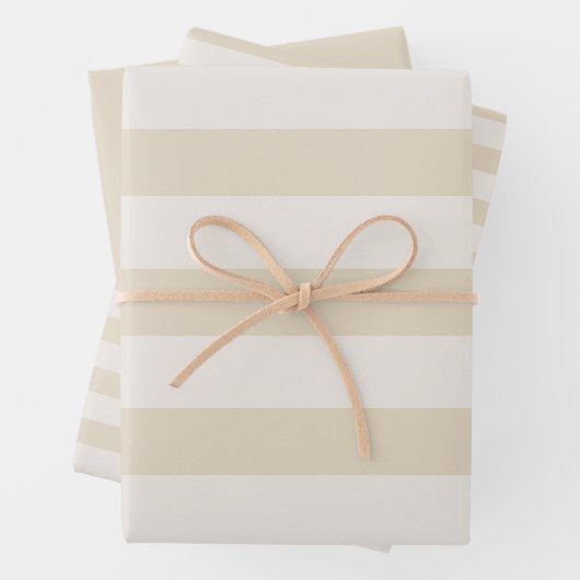 Streifen / feste beige Papiertücher für Elfenbein Geschenkpapier Set (Beispiel)