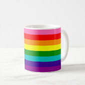 Streifen-Flaggen-Tasse des Regenbogen-Gay Kaffeetasse (VorderseiteRechts)