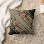 Streifen Floral Vintag Elegante Brocade Lace Kissen (Decke)