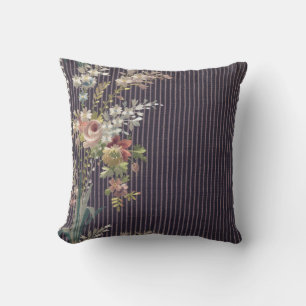 Streifen Floral Vintag Elegante Brokade Kissen