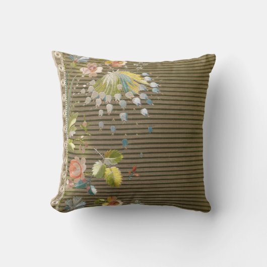 Streifen Floral Vintag Elegante Kissen (Vorderseite)