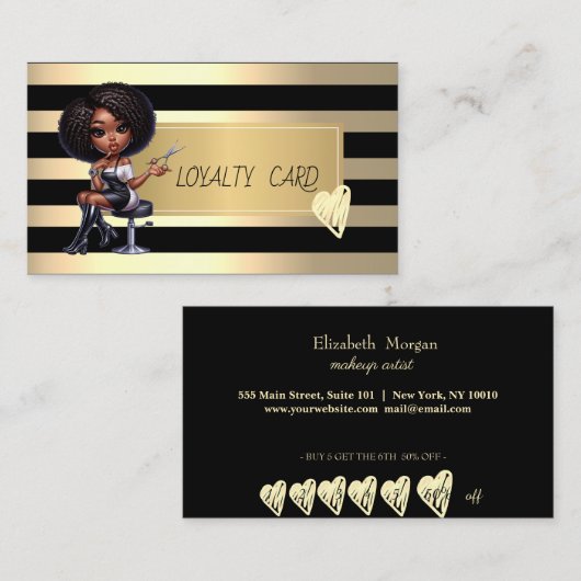 Streifen für afrikanisch-amerikanische Friseure, G Treuekarte (Vorne/Hinten)