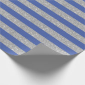 Streifen für den blauen und silbernen Glitzer Geschenkpapier (Ecke)