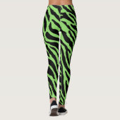 Streifen für grüne und schwarze Tiere Leggings (Rückseite)