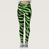 Streifen für grüne und schwarze Tiere Leggings (Vorderseite)