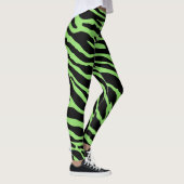 Streifen für grüne und schwarze Tiere Leggings (Rechts)