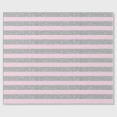 Streifen für hellrosa und silberne Glitzer Geschenkpapier (Flach)