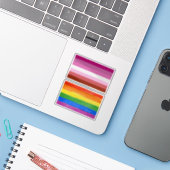 Streifen für Lesben-Stolz Aufkleber (Laptop mit iPhone)
