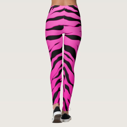 Streifen für rosa und schwarze Tiere Leggings (Rückseite)
