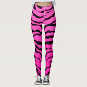 Streifen für rosa und schwarze Tiere Leggings (Vorderseite)