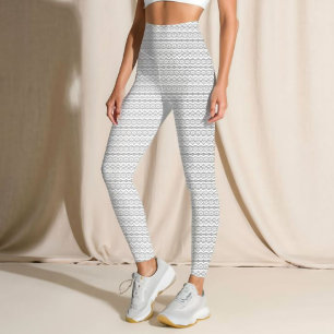 Streifen für Spitzen   Graue und weiße Spitzen Leggings