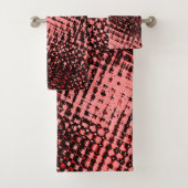 Streifen gekreuzt und verschwommen, pfirsichfarben badhandtuch set (Insitu)