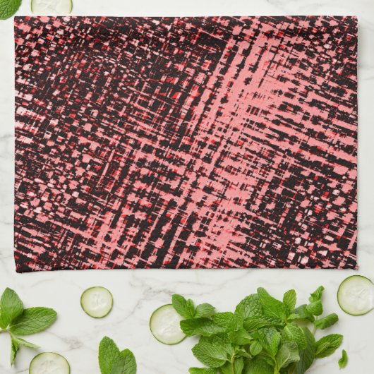 Streifen gekreuzt und verschwommen, pfirsichfarben geschirrtuch (Gefaltet)