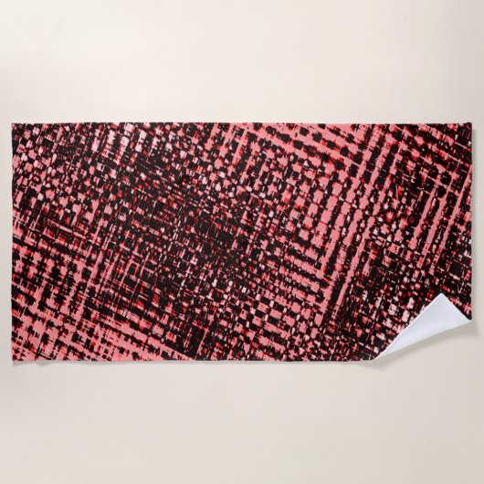 Streifen gekreuzt und verschwommen, pfirsichfarben strandtuch (Vorderseite)