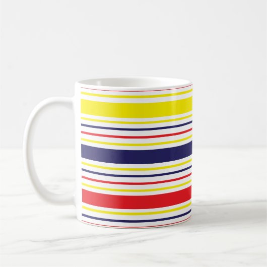 Streifen Gelb blau rot Kaffeetasse (Links)