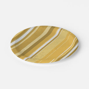 Streifen gelb pappteller