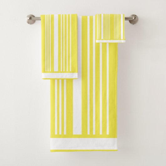 Streifen Gelb/Weiß Badetuch Set (Insitu)