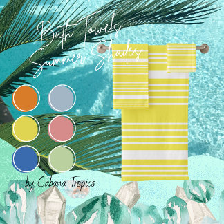 Streifen Gelb/Weiß Badetuch Set