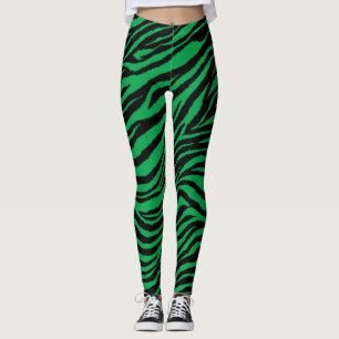 STREIFEN-GEMEINES GRÜN LEGGINGS