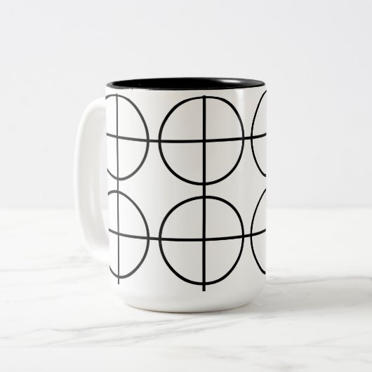 Streifen geometrisch, schwarz und weiß zweifarbige tasse (Vorderseite Links)