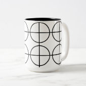Streifen geometrisch, schwarz und weiß zweifarbige tasse (VorderseiteRechts)