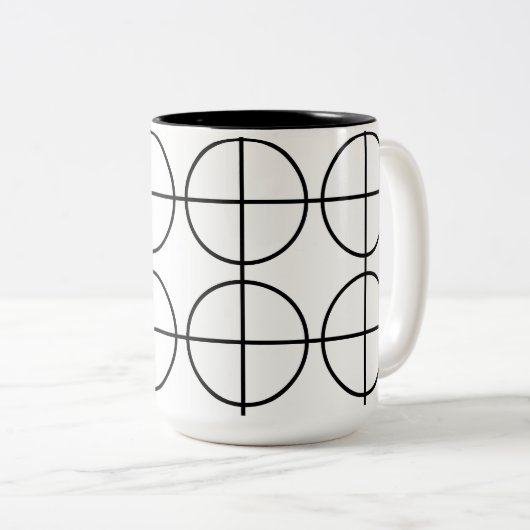 Streifen geometrisch, schwarz und weiß zweifarbige tasse (VorderseiteRechts)