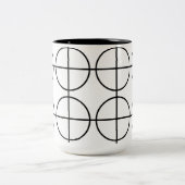 Streifen geometrisch, schwarz und weiß zweifarbige tasse (Mittel)
