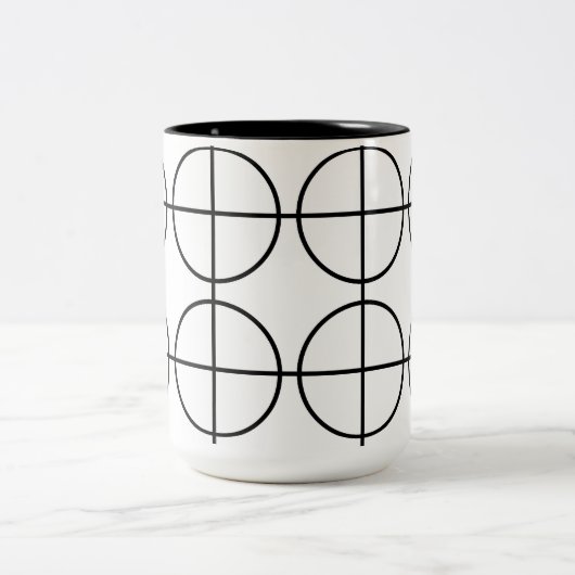 Streifen geometrisch, schwarz und weiß zweifarbige tasse (Mittel)