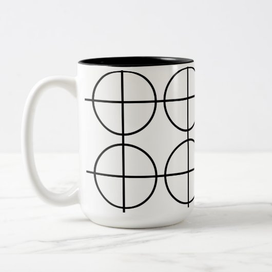 Streifen geometrisch, schwarz und weiß zweifarbige tasse (Links)
