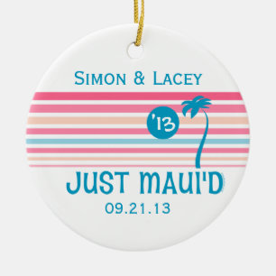 Streifen gerade Maui'd Keramik Ornament