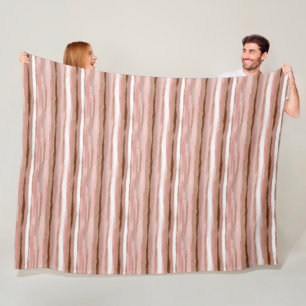 Streifen Gold Glitzer Rosa Fleece Blanket
