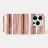 Streifen Gold Glitzer Rosa iPhone Hülle (Rückseite (Horizontal))