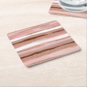 Streifen Gold Glitzer Rosa Paper Untersetzer (angewinkelt)
